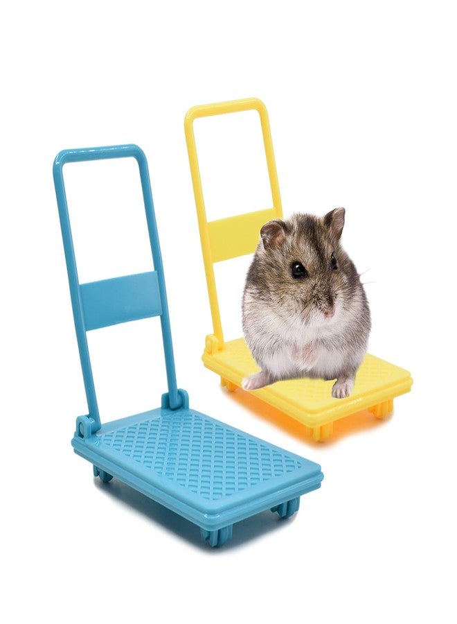 KnocKconK Hamster Plastic Toy, Small Animal Mini Car Bed, Cute Cage Decor Photo Toys Trolley, Relax Habitat House Accessories, Sleep Pad Rest Nest for Hamster, Mice, Rat, 2 Pack - Image 1